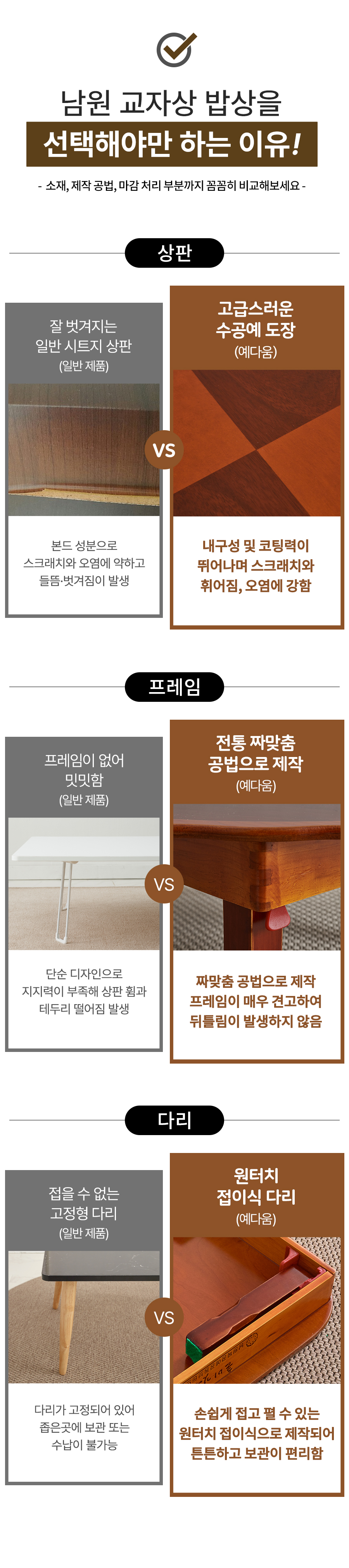 예다움 남원 직타원 접이식 전통 교자상 690x510 상세 이미지 6